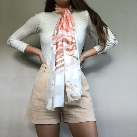 Vintage Accessories - Vintage Satin Ombré Light Pink Neck Scarf